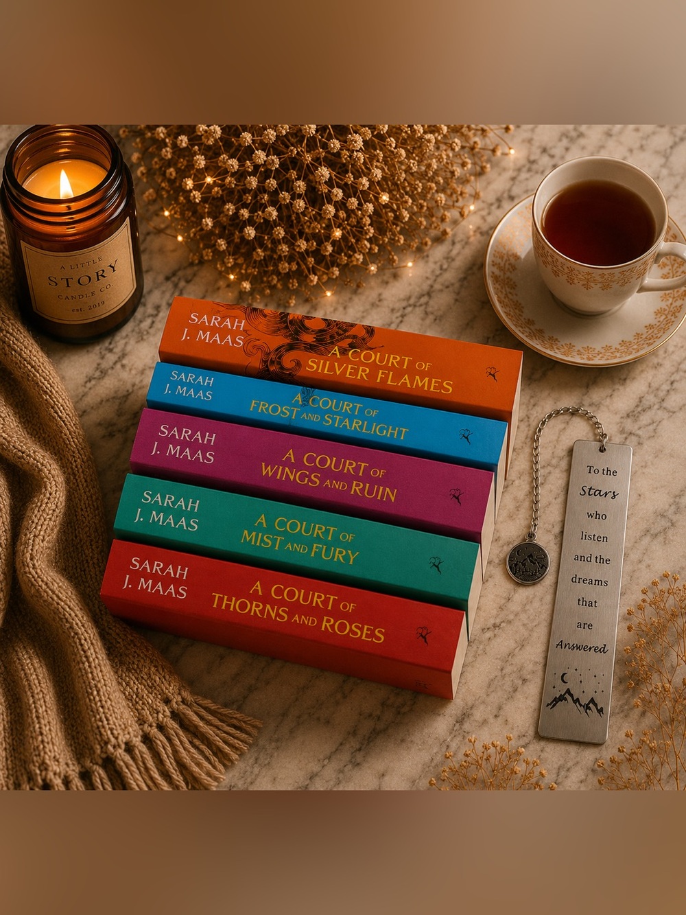 Sarah J Maas ACOTAR Complete Paperback Set + Metal Bookmark Romantasy Booktok